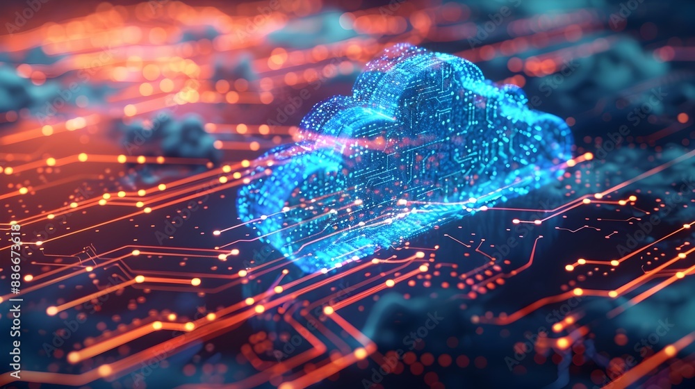 Poster vibrant of secure cloud based data backup and recovery system for modern digital enterprises