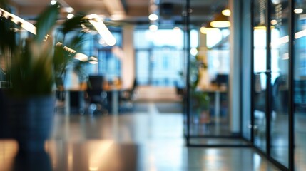 Fototapeta premium Blurry office interior ideal for professional work