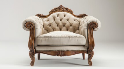 Classic wooden chair with sofa arms