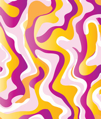 Twisted and distorted vector groovy hippie background. Waves, swirl, twirl pattern.  backgrounds in trendy retro psychedelic style. Vector illustration