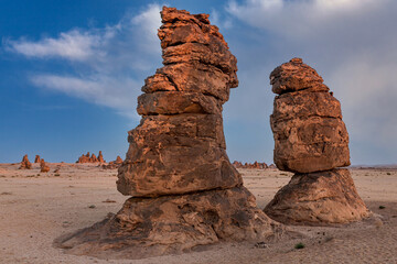 Dramatic rock formations in the desert, Saudi Arabia