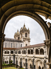 Cloister of Silence at Alcobaca monastery, Mosteiro de Santa Maria de Alcobaca at Alcobaca, Portugal