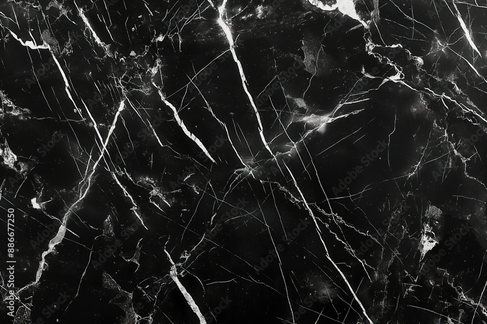 Poster black marble surface texture close-up. smooth yet rugged pattern with white and gray hues. darker ar