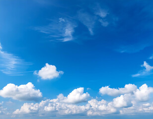  Blue Sky with White Clouds- A serene and clear blue sky dotted with fluffy white clouds_1(49)