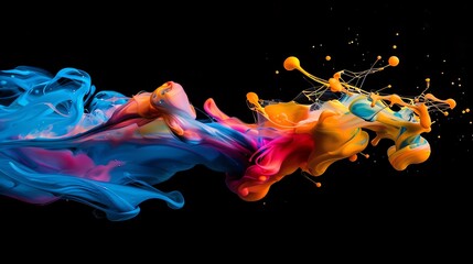 splashes of colorful paint that form abstract patterns