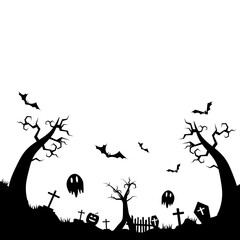 Halloween Graveyard Land Silhouette