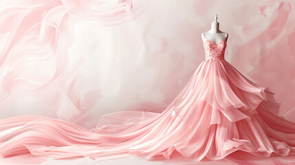 Pink wedding dress wallpaper background