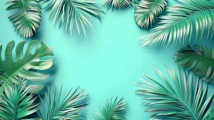 Naklejka premium Vibrant green leaves on light background with space for text, ideal for creative projects