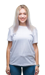 Fototapeta premium Young blonde woman over isolated background with a happy and cool smile on face. Lucky person.