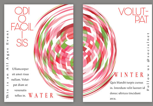 Flyer A4 with Futuristic Colored Abstract Geometric Shape