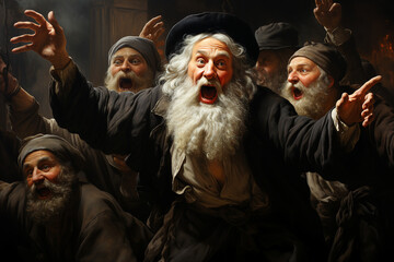 Naklejka premium Generative AI image of people praying for god blessing