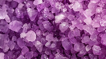 Obraz premium Close up of lilac bath salt crystals