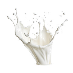 Milk splash isolated on transparent background