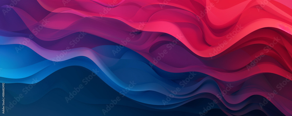 Aufkleber a dynamic gradient color wave background with bold transitions from blue to red, featuring smooth,