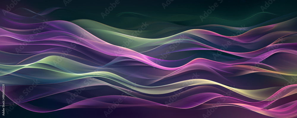 Aufkleber a dynamic gradient color wave pattern with vibrant transitions from purple to green, featuring
