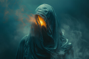 Generated with AI picture of creepy ugly mysterious spooky ghost