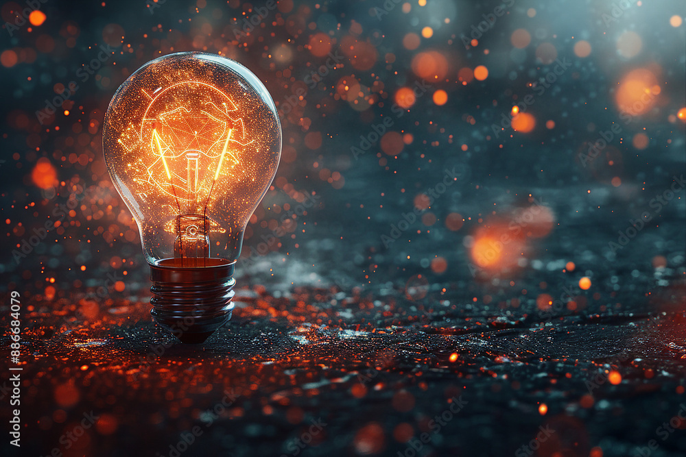 Aufkleber business technology internet and networking concept light bulb innovation generative ai
