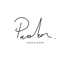 Paolo name signature logo vector design