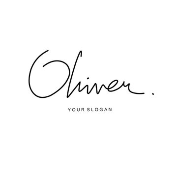 Oliver name signature logo vector design