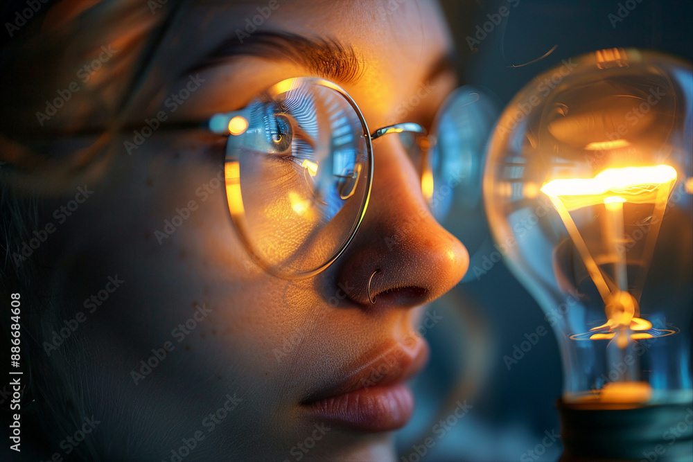 Poster person working with science research and development generative ai