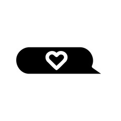 Rectangular Chat Bubble with Heart Fill Icon - Suitable for Web Page, Mobile App, UI, UX Design