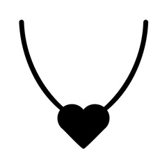 Heart Necklace Fill Icon - Suitable for Web Page, Mobile App, UI, UX Design