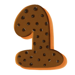 cookie, biscuit letter set of numbers.