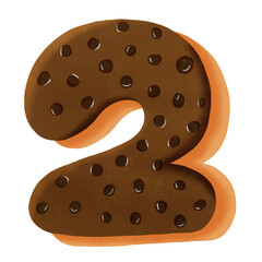 cookie, biscuit letter set of numbers.