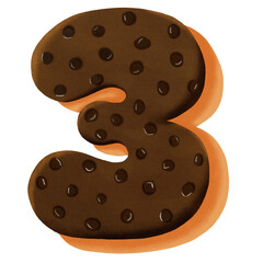 cookie, biscuit letter set of numbers.
