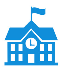 School clip art design on plain white transparent isolated background for card, shirt, hoodie, sweatshirt, apparel, tag, mug, icon, poster or badge