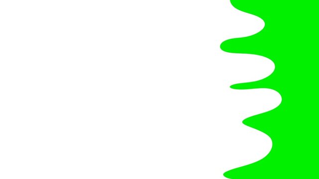 White hand drawn animation of frame by frame fluid transition effects with green background screen. Transitions Motion Graphics 4K resolution with Alpha channel. 