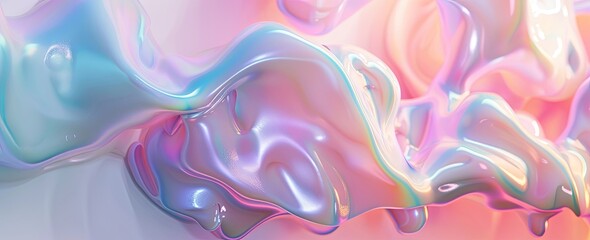 Fototapeta premium Abstract Liquid Swirls in a Dreamy Pastel Palette