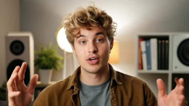 Social Media personnel talking to camera