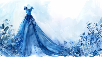 Blue wedding dress wallpaper background