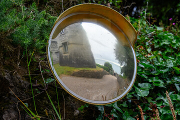 The Officers Mess Fort Picklecombe Fort Cornwall England reflected in a mirror