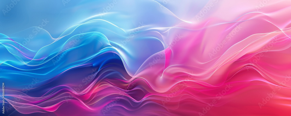 Aufkleber a dynamic gradient wave background featuring bright colors blending from red to blue, with smooth,