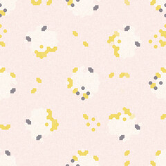 Simple glitch geometric seamless abstract pattern with playful woven summer color. Bright whimsical gender neutral bold irregular shape textile Cotton effect background. 