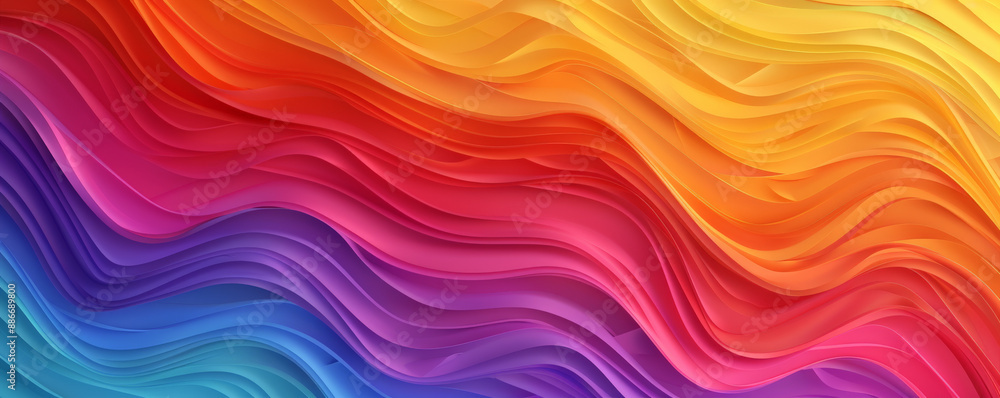 Aufkleber a colorful rainbow gradient wave pattern with smooth, flowing lines and a seamless blend of hues