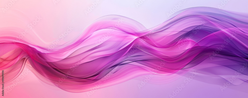 Aufkleber a dynamic gradient wave background with smooth, flowing lines transitioning from pink to purple,