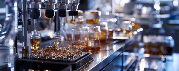 A rare earth mineral background set in a laboratory context, showcasing elements such as thulium, lutetium, and neodymium. The precise details and scientific setting highlight their importance in