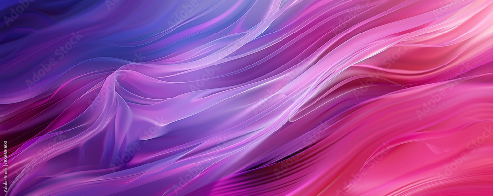 Aufkleber a dynamic gradient wave background with smooth, flowing lines transitioning from pink to purple,