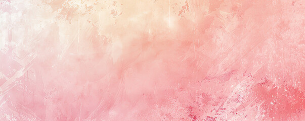 Obraz premium A grainy gradient banner background featuring a transition from pastel pink to soft peach, with a