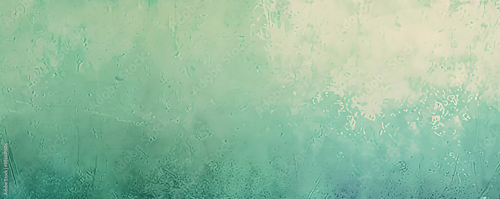 Poster a grainy gradient banner background transitioning from soft pastel green to deep emerald, with a