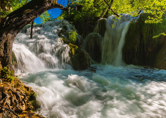 Cascading waterfalls on the river Korana.National Park  Plitvice Lakes