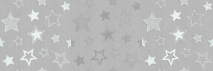 Set of seamless patterns with stars texture in gray shades, astronomy theme