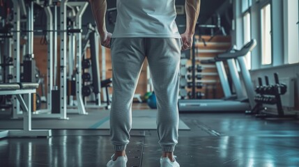 Man in Workout Gear at Modern Gym