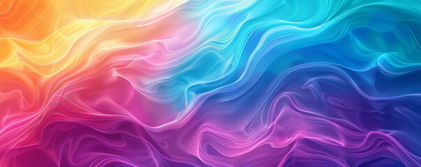 Obraz premium A beautiful rainbow gradient wave pattern with smooth, undulating curves and a rich, vibrant blend