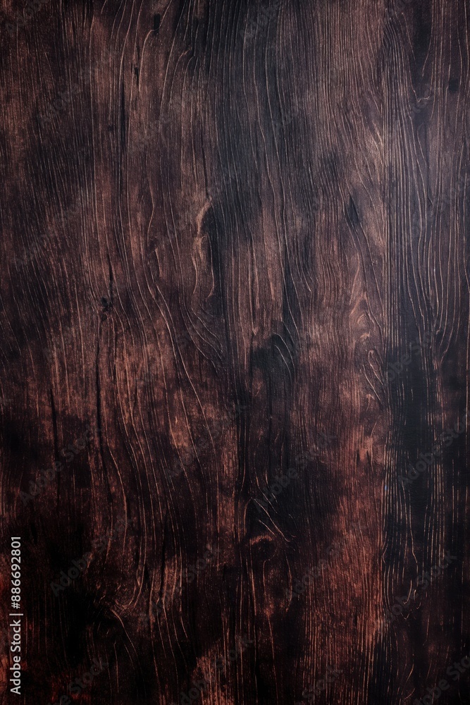 Poster dark mahogany wood texture close-up. wooden surface with visible grain patterns. brown background pr