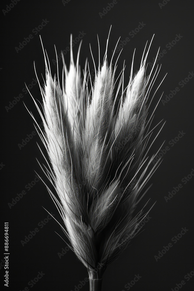 Poster minimalist design featuring sharp, white spikes on a solid black background, creating a high contras