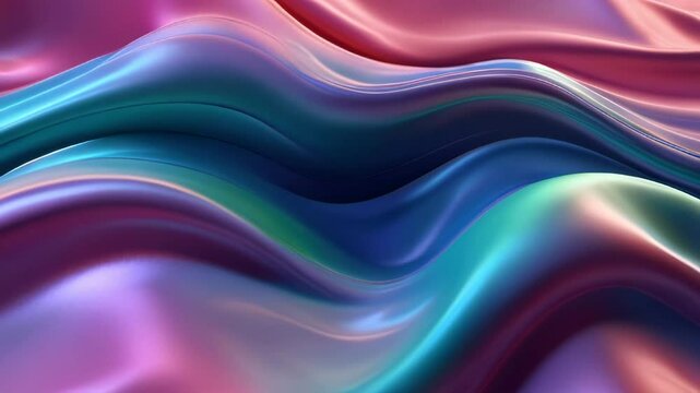 Blue, pink, magneta soft satin wave, light effect, holographic colors, texture with smooth flowing patterns, background design, fashion and digital art , shiny surface
